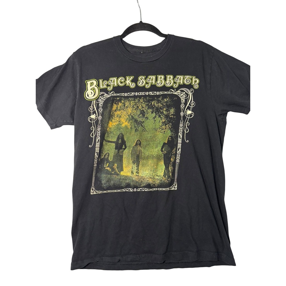 Black Sabbath Self Titled Album Cover Graphic Tee Black M Mens Womens